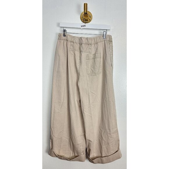 FREE PEOPLE After Love Roll Cuff Wide Leg Pants in Sandshell Size Medium - Picture 8 of 13